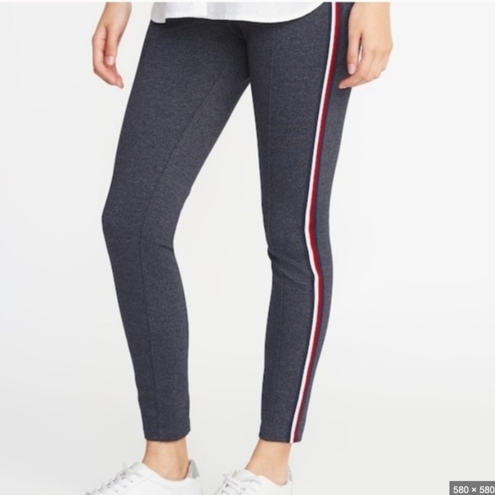Old Navy High-Waisted Stevie Side-Stripe Textured Ponte Pants